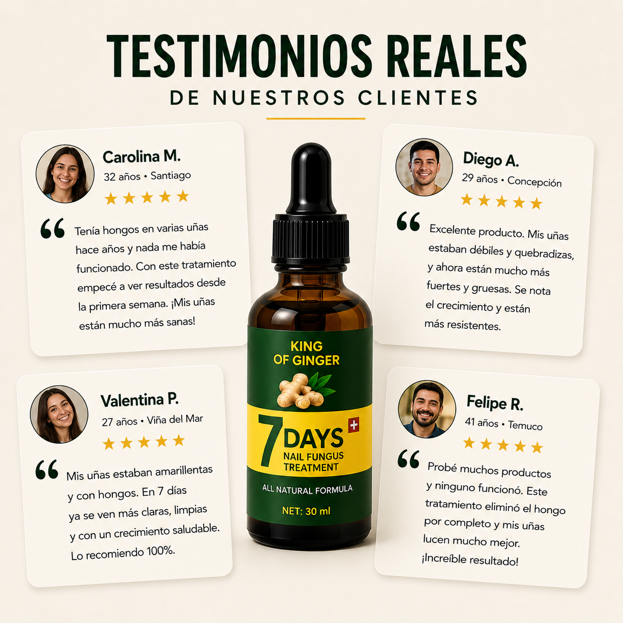 Suero de Jengibre King of Ginger - Uñas sanas y fuertes en 7 días
